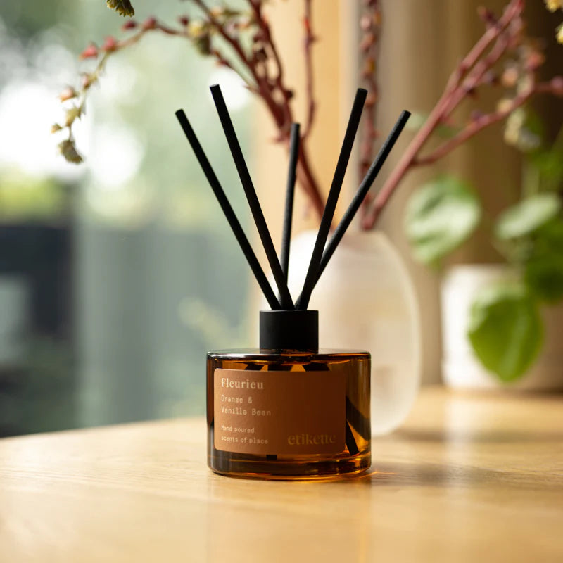 Etikette | Eco Reed Diffuser | Fleurieu in Orange & Vanilla Bean