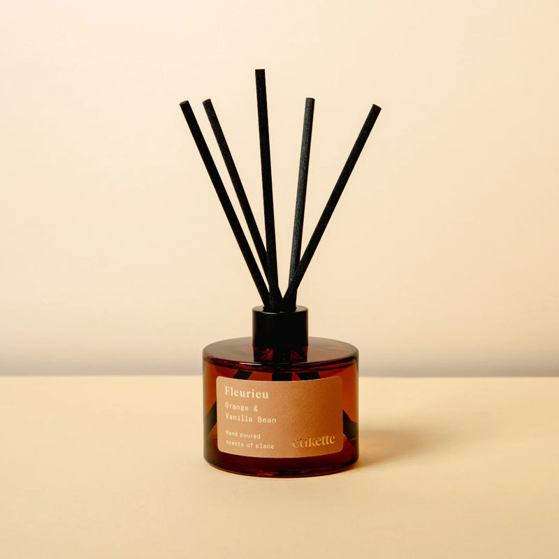 Etikette | Eco Reed Diffuser | Fleurieu in Orange & Vanilla Bean