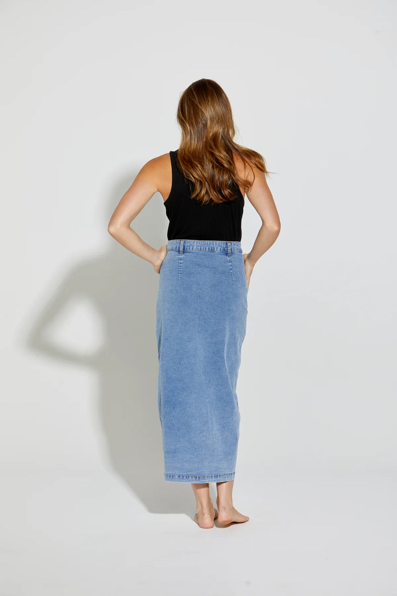 New London Jeans | Ginsbergn Denim Skirt | Light wash