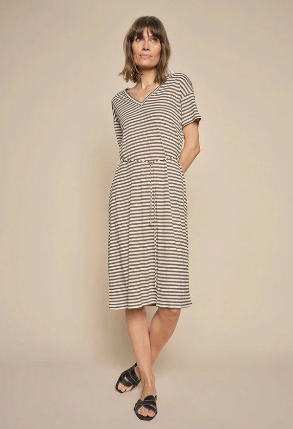 Mos Mosh | Jill Stripe Dress | Dusty Olive