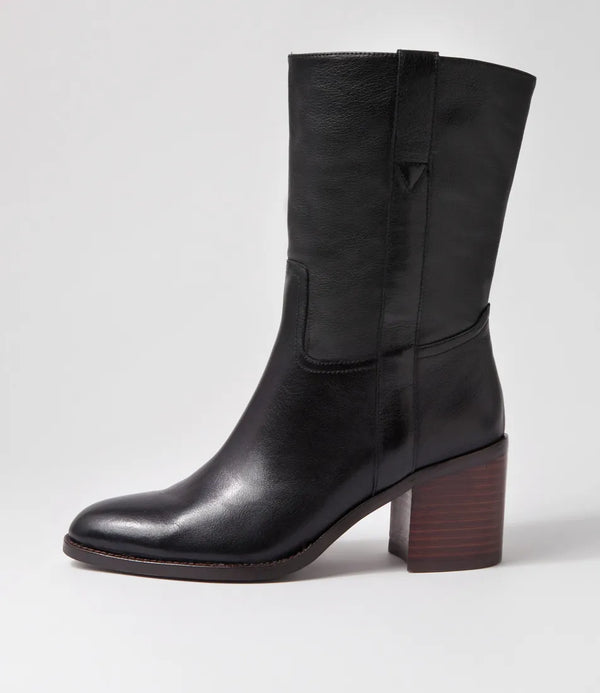 Mollini | Chelsi Black Leather Calf Boots