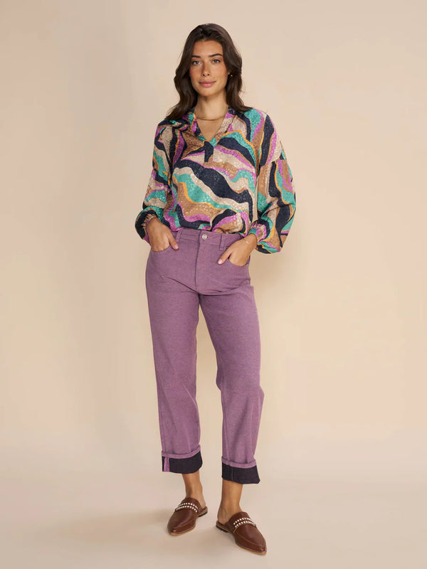 Mos Mosh | Nena Onda Blouse | Iris Orchid