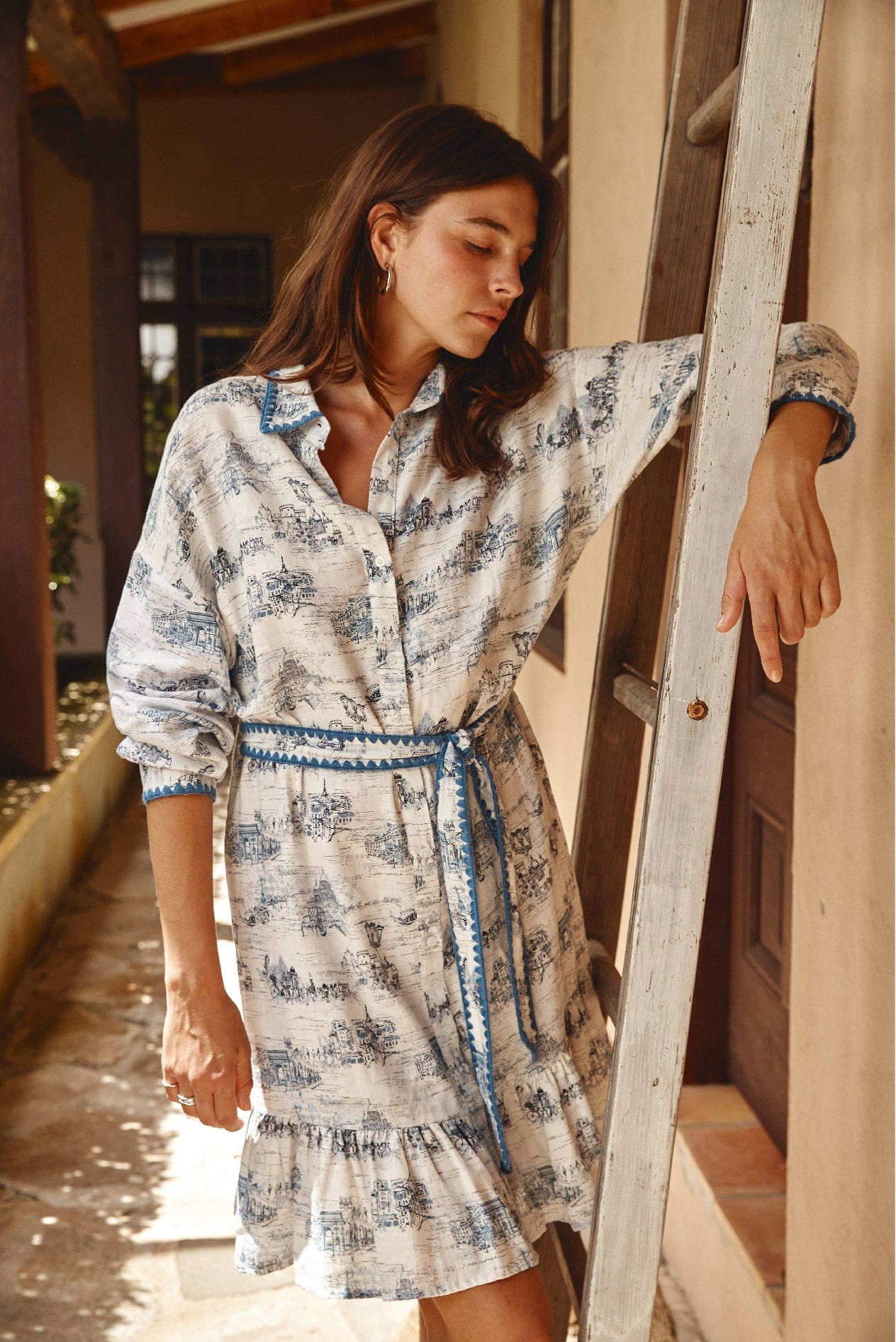 Alessandra | MESSINA LINEN DRESS | NAVY FRENCH TOILE – Harrip & Co.