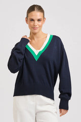 Club | Links Sweater | French Navy Green/Club White