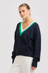 Club | Links Sweater | French Navy Green/Club White