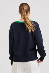 Club | Links Sweater | French Navy Green/Club White