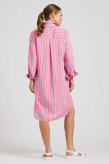 Shirty | The Popover Shirtdress | Pink Combo
