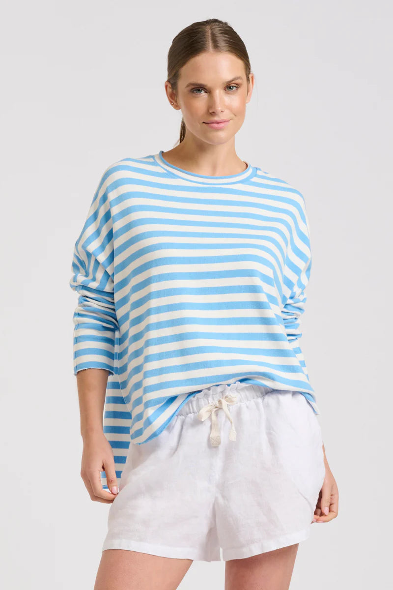 EST. 1971 | Raw Summer Sweatshirt | Blue/White Stripe